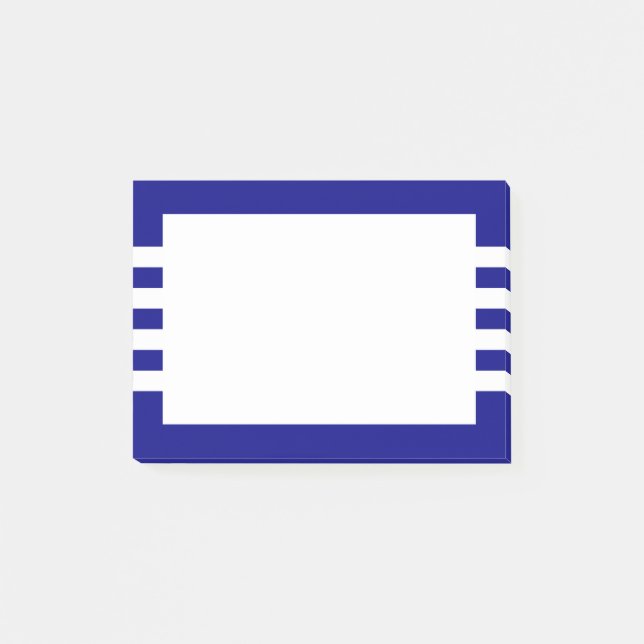 Modern White Rand Navy Blue Post-it Block (Framsida)