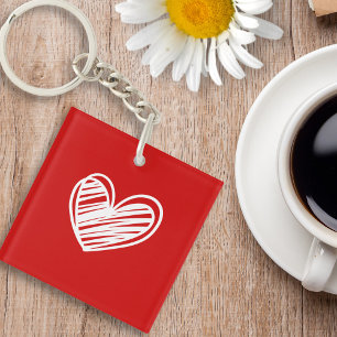 Modern White Red Heart Birthday-årsjubileum Womens