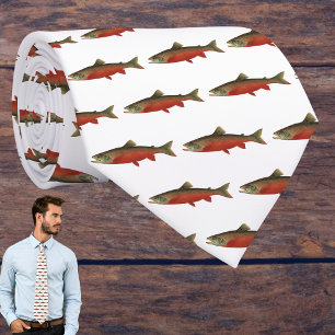 Modern White Red Salmon Fish Fisherman Slips