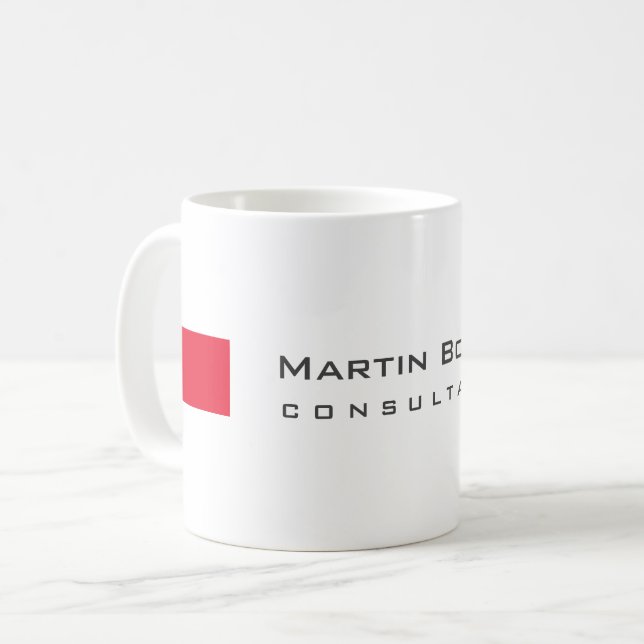 Modern White Red Simple Consultant Kaffemugg (Framsida vänster)