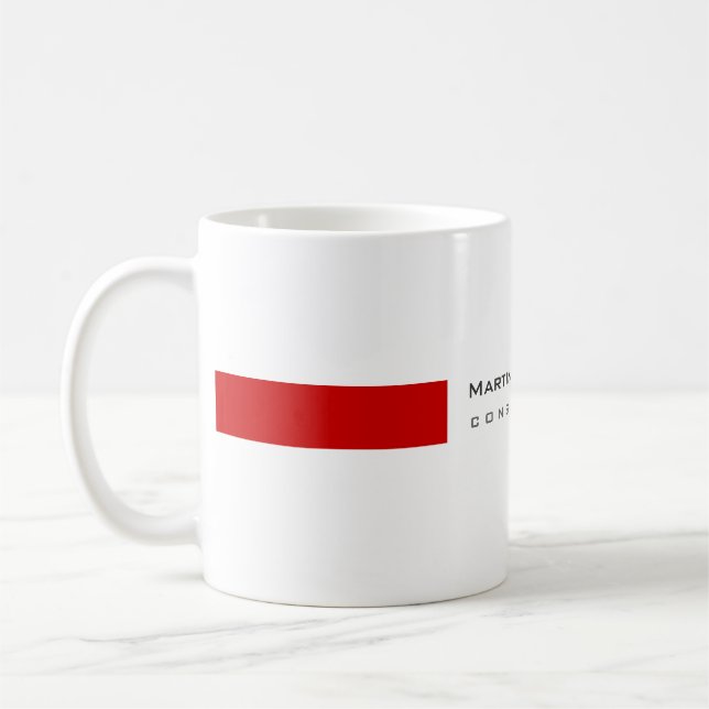Modern White Red Simple Consultant Kaffemugg (Vänster)