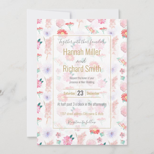 Modern White Rosa Garden Blommigt (Framsida)