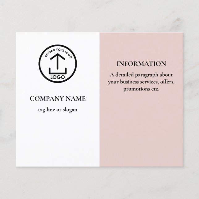 Modern White Rosa Promotive Business Logotyp Flygblad (Framsidan)