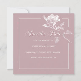 Modern White Roses Dusty Pink Floral Wedding Spara Datumet