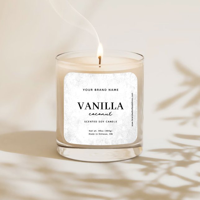 Modern White Rustic Label Fyrkantigt Klistermärke (Skapare uppladdad)