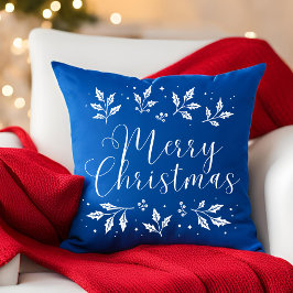 Modern White Script God jul Dekorativ kudde