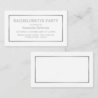 Modern White & Silver Bachelorette Party Biljett