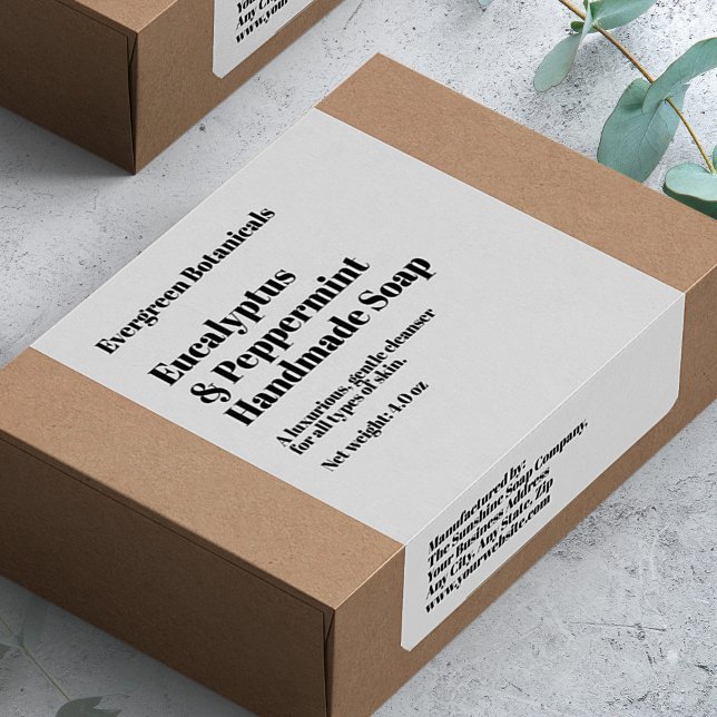 Modern White Soap Packaging Label Fraktsedel (Skapare uppladdad)