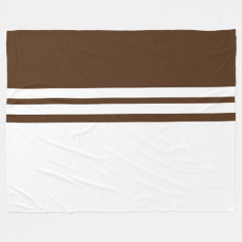 Modern White Tävla Rand Cocoa Färg Block Fleecefilt