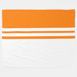 Modern White Tävla Rand Tangerine Färg Block Fleecefilt