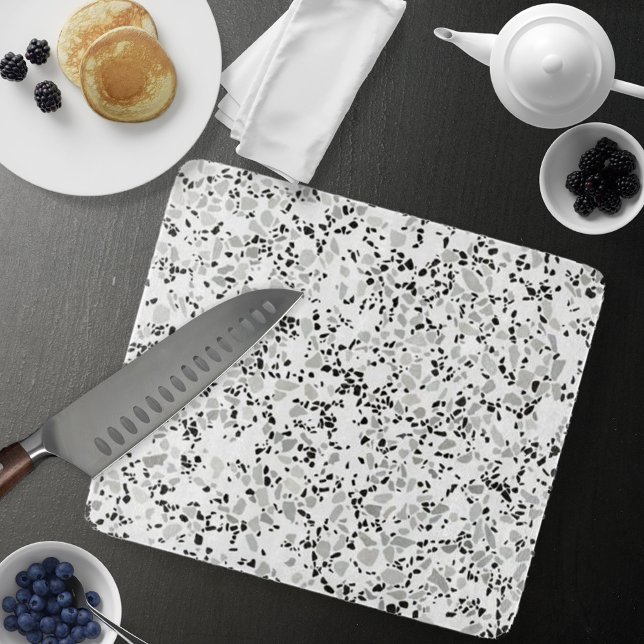 Modern White Terrazzo (Modern White Terrazzo Cutting Board by Looly Elzayat
)