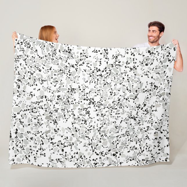 Modern White Terrazzo Fleecefilt (På plats)