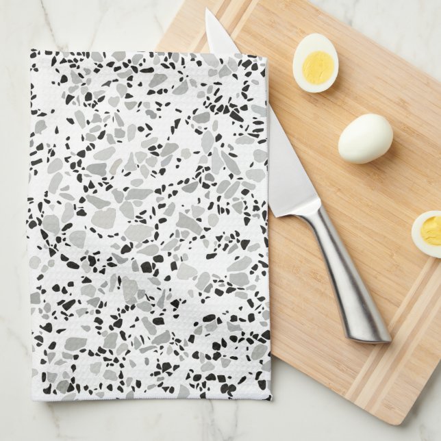 Modern White Terrazzo Kökshandduk (Vikt i Fjärdedel)