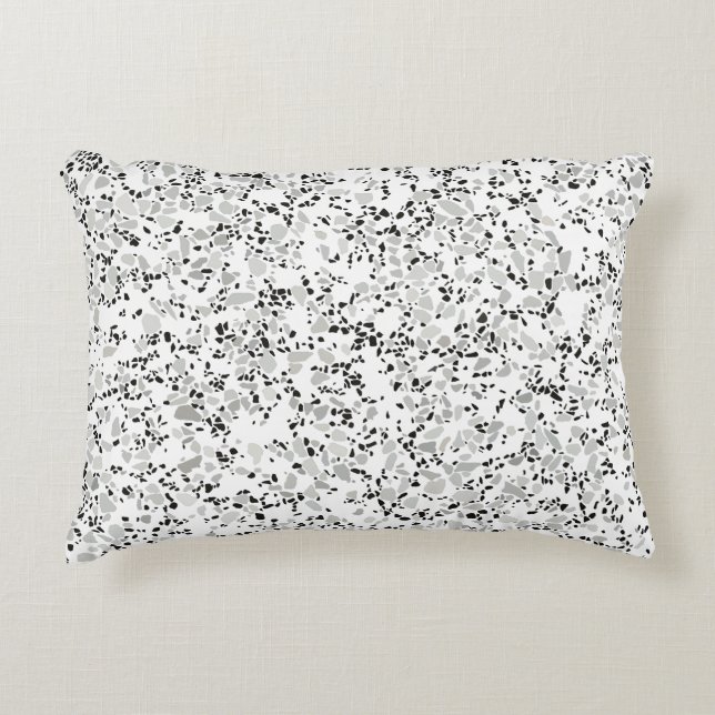 Modern White Terrazzo Prydnadskudde (Framsidan)