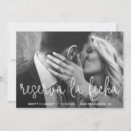 Modern White Thin Script Typography Photo Spain Spara Datumet