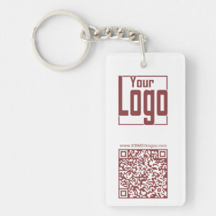 Modern White & Topaz Logotyp QR-kod Nyckelring