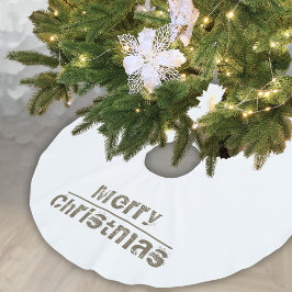Modern White Typography God jul Julgransmatta Borstad Polyester