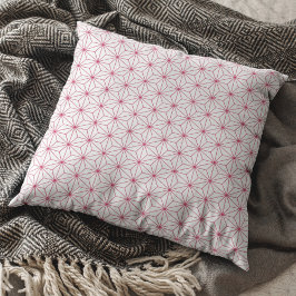 Modern White Viva Magenta Geometric Japanska Kudde