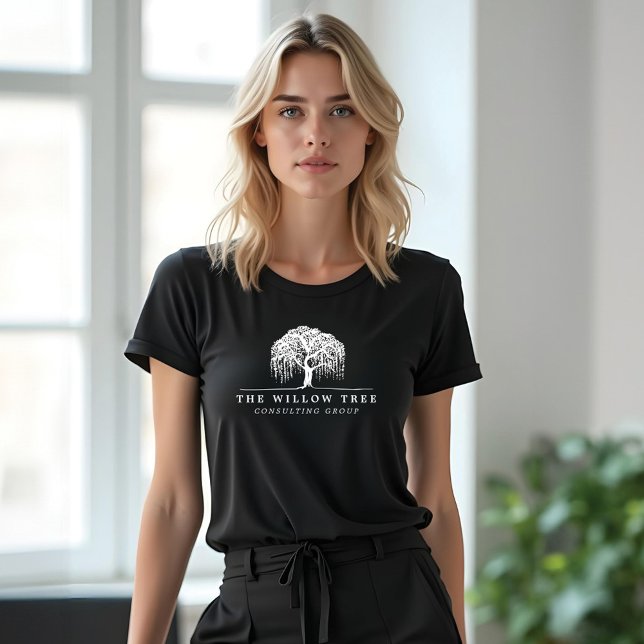 Modern White Willow Träd Logotyp T Shirt (Modern White Willow Tree Logo Tri-Blend Shirt)