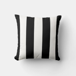 Modern Wide Bold Black and White Rand Mönster Kudde