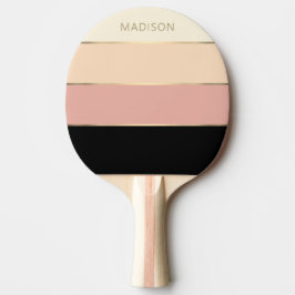 Modern Wide Rand Guld Monogram Namn Girly Pingisracket
