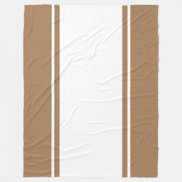 Modern Wide White Light Mocha Brown Tävla Rand Fleecefilt