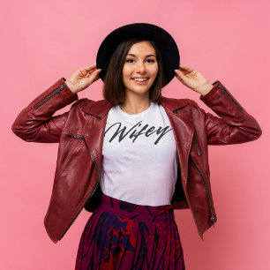Modern Wifey Simple Black and white script T Shirt