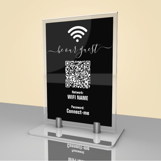 Modern Wifi Lösenord Skylt Minimalistisk Bordskort (Skapare uppladdad)