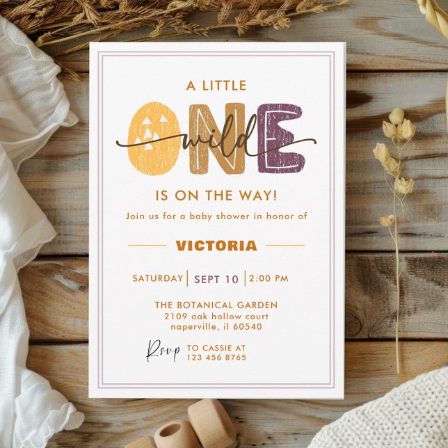 Modern Wild One Baby Shower Foto Inbjudningar (Skapare uppladdad)