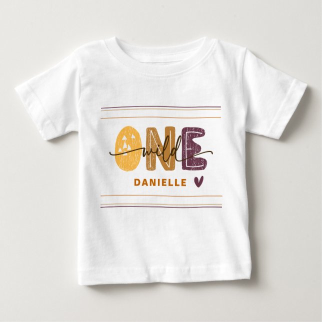 Modern Wild One First Birthday T Shirt (Framsida)
