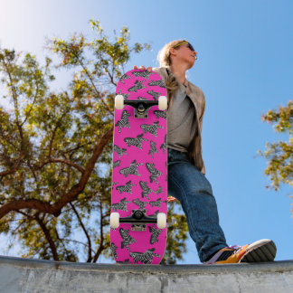 Modern wild pink zebra mini skateboard bräda 18,5 cm