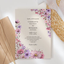Modern WildblomBeige Bröllop