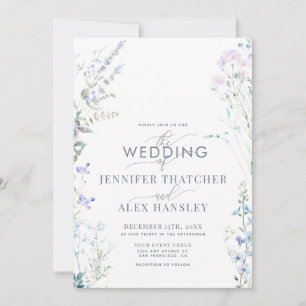Modern WildblomBröllop Inbjudningar