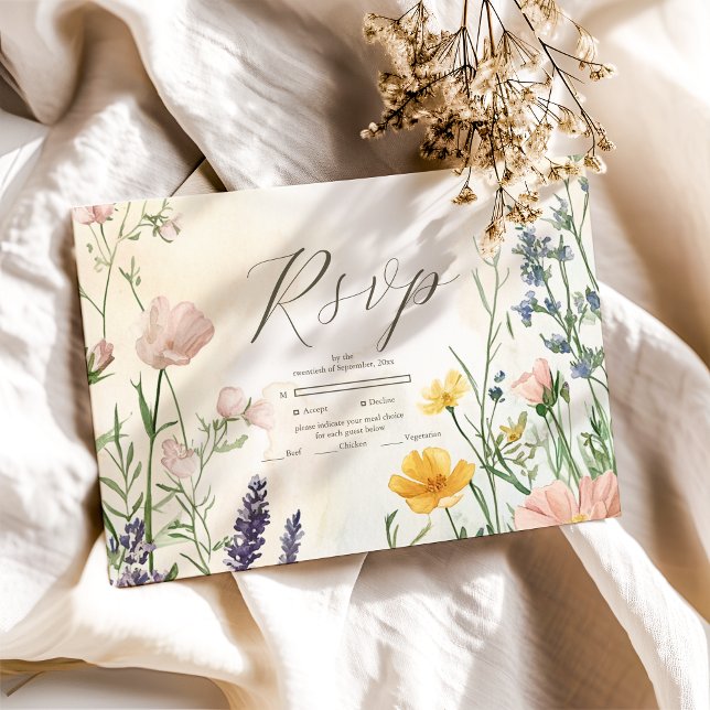 Modern WildblomBröllop OSA Kort (Skapare uppladdad)