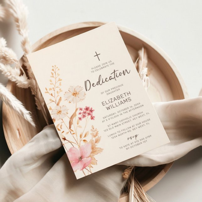 Modern Wildblomma | Botaniskt trädgårdsredskap Inbjudningar (Skapare uppladdad)