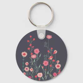 Modern Wildblomma Nyckelring