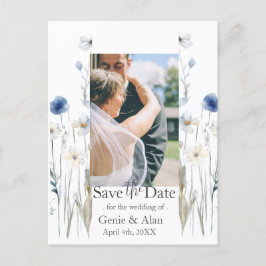 Modern Wildblomma Spara datumfoto Vykort