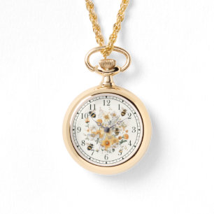 Modern WildblommBlommigt Bee Snyggt Chic Womans Armbandsur