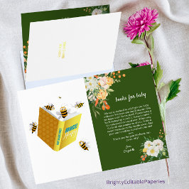 Modern Wildblommes vattenfärga Baby Bok Shower Folierat Kort