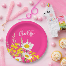 Modern Wildblommor Anpassningsbar Monogram