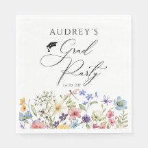 Modern Wildblommor Blommigt Grad Party