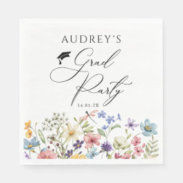 Modern Wildblommor Blommigt Grad Party Pappersservett