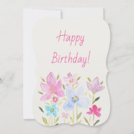 Modern Wildblommor Watercolor Illustration