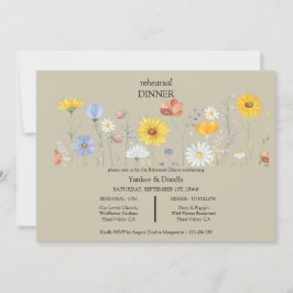 Modern wildflower spring wedding Dinner Invitation Inbjudningar