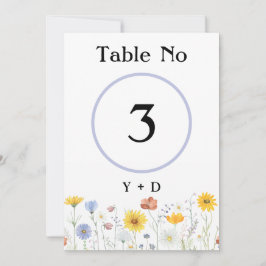 Modern wildflowers spring wedding inbjudningar