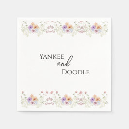Modern wildflowers spring wedding pappersservett
