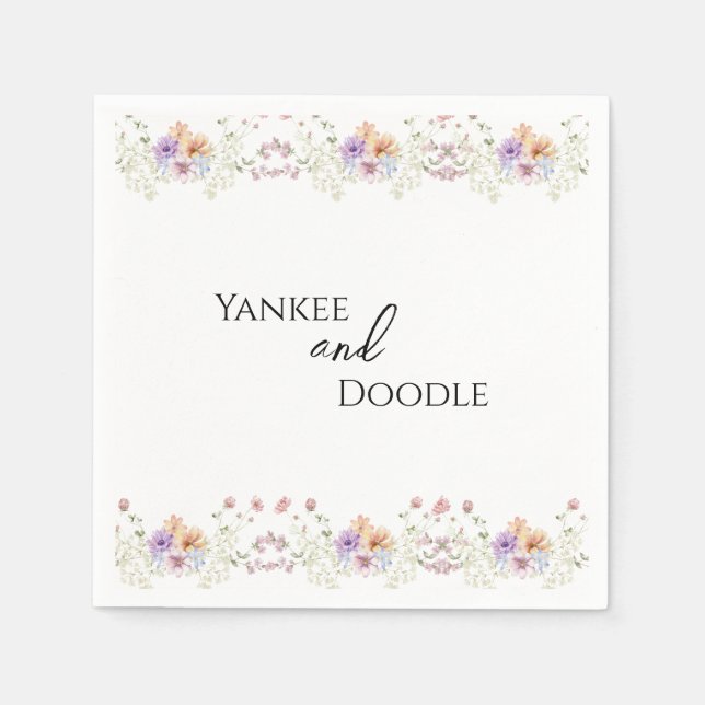 Modern wildflowers spring wedding pappersservett (Framsidan)