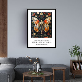 Modern William Morris nouveau Night butterfly Poster