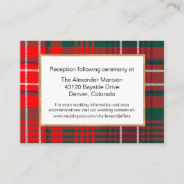 Modern Wilson Tartan Play Bröllop-kort Tilläggskort