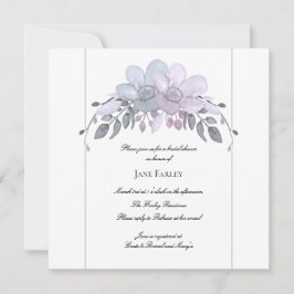 Modern Winter Blommigt Inbjudningskort för möhippa